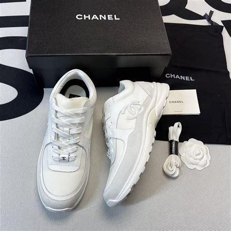 chanel triple white trainers|chanel low top trainer white.